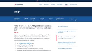 
                            4. login.gov | Why don't I see my SAM profile information after I create my ...