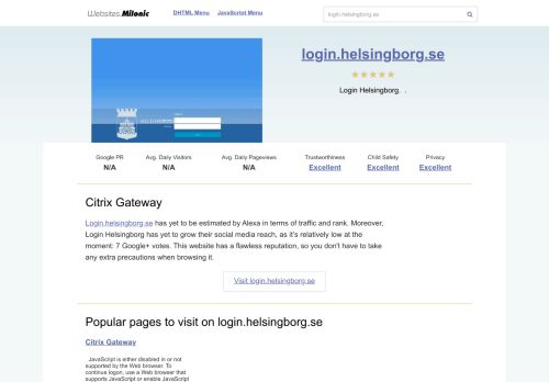 
                            7. Login.helsingborg.se website. Citrix Gateway.