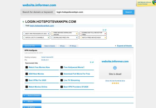 
                            6. login.hotspotsvankpn.com at WI. KPN HotSpots - Website Informer