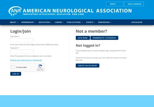 
                            10. Login/Join | American Neurological Association (ANA)