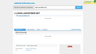 
                            5. login.lancefiber.net at WI. Default landing page - Website Informer
