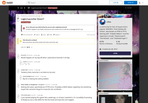 
                            10. Login/Launcher Down? : ffxiv - Reddit