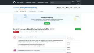 
                            8. login.live.com blacklisted in hosts file · Issue #332 · Nummer/Destroy ...