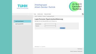 
                            12. Login/Logout(Typo3) | AGenTec - TUHH