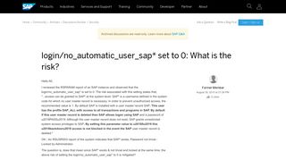 
                            7. login/no_automatic_user_sap* set to 0: What is the risk? - archive SAP