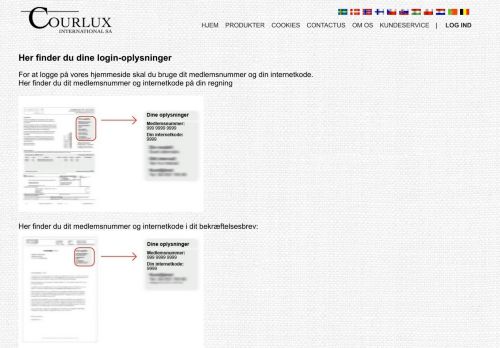 
                            4. Loginoplysninger - Courlux International SA