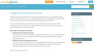 
                            10. Login/Password Action | SurveyGizmo Help