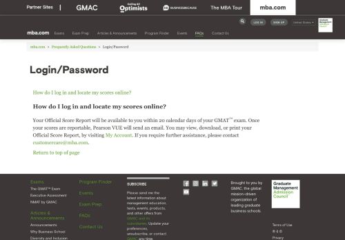 
                            11. Login/Password - MBA.com