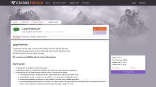 
                            12. LoginPremium - Bukkit Plugins - Minecraft - CurseForge