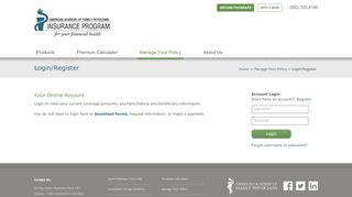 
                            5. Login/Register - AAFP Insurance Program