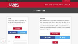 
                            5. Login/Register - ARPA Canada