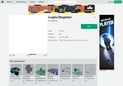 
                            3. Login/Register - Roblox