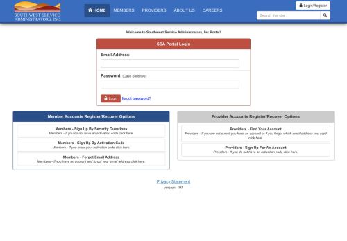 
                            9. Login/Register - Southwest Service Administrators, Inc.