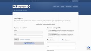 
                            1. Login/Registre-se em - MT Empregos