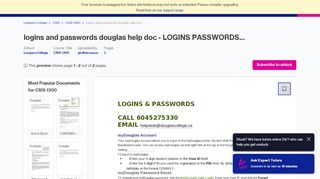 
                            13. logins and passwords douglas help doc - LOGINS PASSWORDS ...