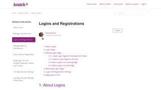 
                            13. Logins and Registrations – Knack