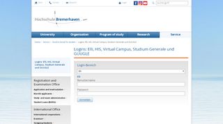 
                            4. Logins: Elli, HIS, Virtual Campus, Studium Generale und GUUGLE ...