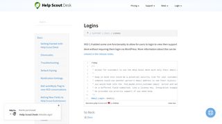 
                            3. Logins – Help Scout for WordPress