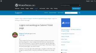 
                            11. Logins not working on Submit Ticket page | WordPress.org