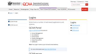 
                            2. Logins | Queensland Curriculum and Assessment Authority