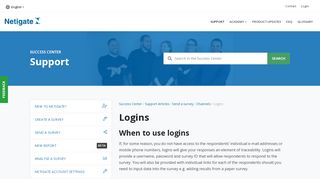 
                            4. Logins | Success Center | Netigate