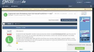 
                            13. Loginscript nach Anmeldung noch mal manuell ausführen => wie ...