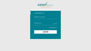 
                            11. Login/Sign Up - GenX Diagnostics