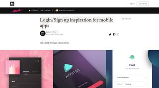 
                            5. Login/Sign up inspiration for mobile apps – Muzli - Design Inspiration