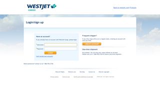 
                            13. Login/sign up - WestJet Cargo