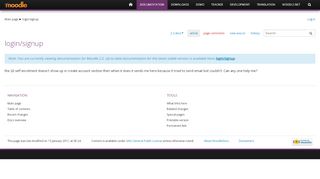 
                            2. login/signup - MoodleDocs - Moodle.org