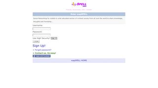 
                            1. Login/Signup - wapSPELL.com