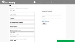 
                            1. Login/Signup - Watscooking