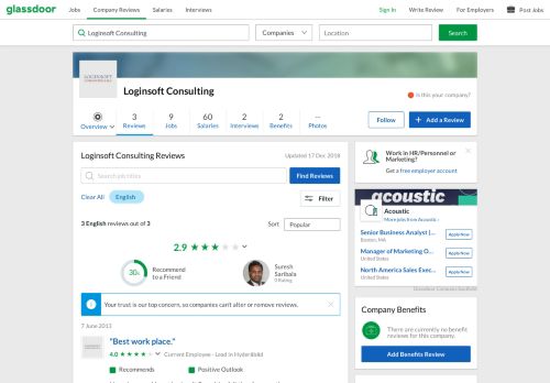 
                            11. Loginsoft Consulting Reviews | Glassdoor.co.in