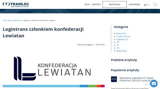 
                            2. Logintrans członkiem konfederacji Lewiatan | Platforma Trans.eu