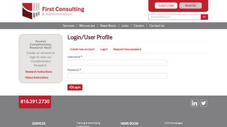 
                            12. Login/User Profile | First Consulting