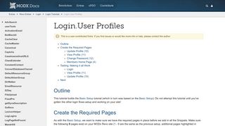 
                            4. Login.User Profiles | MODX Extras - MODX Documentation