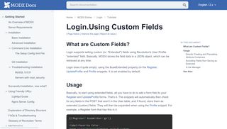 
                            1. Login.Using Custom Fields | MODX Extras - MODX Documentation