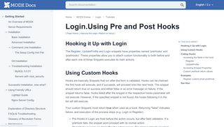 
                            7. Login.Using Pre and Post Hooks | MODX Extras - MODX Documentation