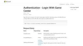 
                            11. LoginWithGameCenter - PlayFab Client API - PlayFab Documentation