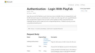 
                            7. LoginWithPlayFab - PlayFab Client API - PlayFab Documentation