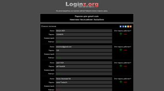 
                            5. Loginz.org - логины и пароли к сайту gmail.com (ex logins.ru)