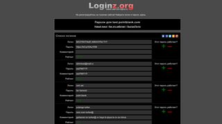 
                            4. Loginz.org - логины и пароли к сайту test.pointblank.com (ex logins.ru)