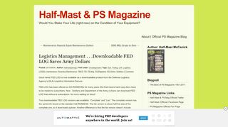 
                            10. Logistics Management . . .Downloadable FED LOG Saves Army Dollars