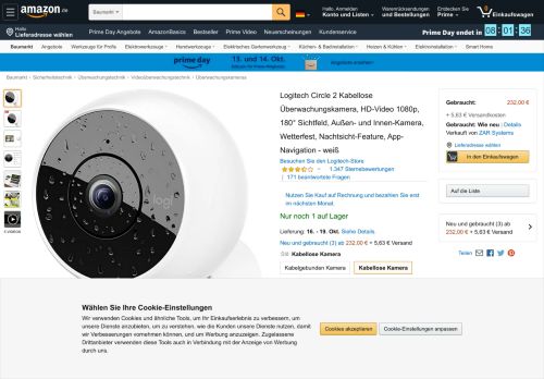 
                            11. Logitech Circle 2 WiFi Überwachungskamera: Amazon.de: Computer ...