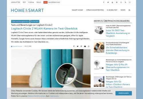 
                            8. Logitech Circle 2 WLAN-Kamera im Test-Überblick - Homeandsmart.de