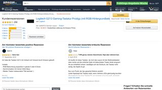 
                            5. Logitech G213 Gaming-Tastatur Prodigy - Amazon