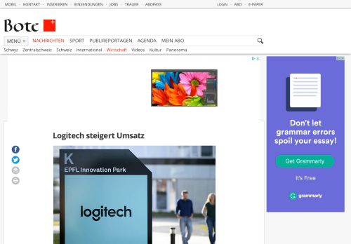 
                            10. Logitech steigert Umsatz | Wirtschaft | Bote der Urschweiz