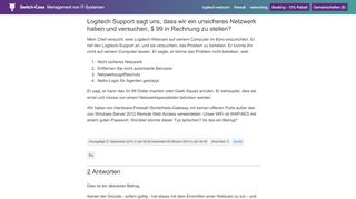 
                            12. Logitech Support sagt uns, dass wir ein unsicheres Netzwerk haben ...