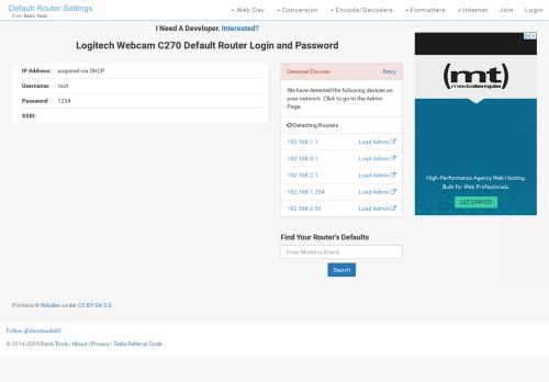 
                            12. Logitech Webcam C270 Default Router Login and Password