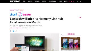 
                            7. Logitech will brick its Harmony Link hub for all owners in March ...